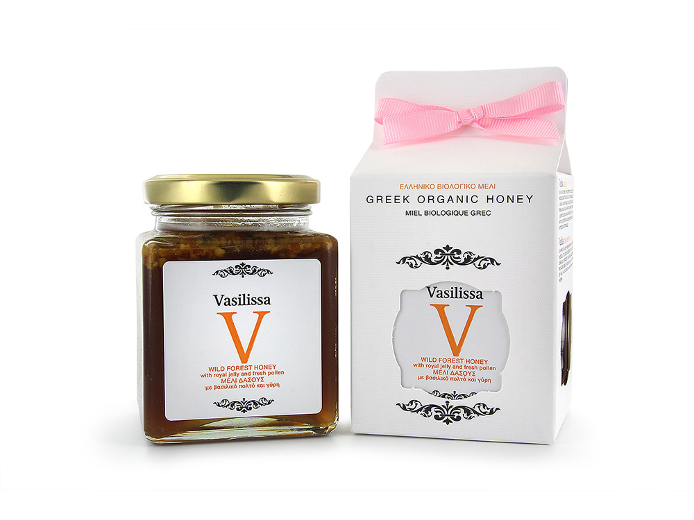 βιολογικό-μέλι-δάσους-βασιλικός-πολτός-γύρη-νομή-organic-honey-forest-royal-jelly-pollen-vasilissa-nomee-foods