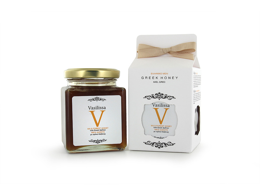 μέλι-δάσους-με-κρόκο-κοζάνης-νομή-wild-forest-honey-with-greek-saffron-vasilissa-nomee-foods