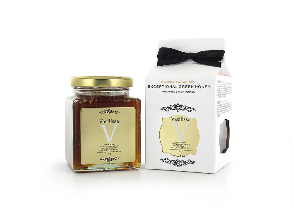 μέλι-θυμαρίσιο-με-βρώσιμο-χρυσό-24κ-νομή-thyme-honey-with-24k-edible-gold-vasilissa-nomee-foods